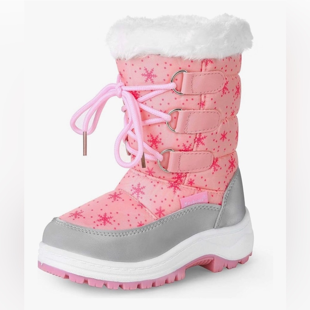 Apakowa Kid Girls Insulated Fur Winter Warm Snow Boots (Toddler/Little Kid)